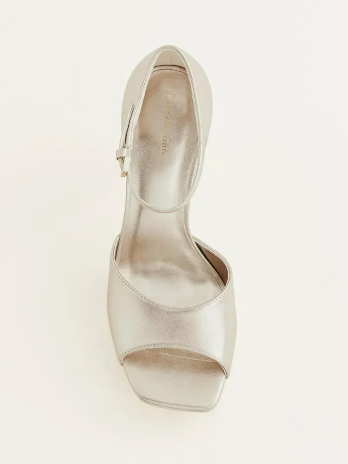 WeddingsShoes The Reformation Gloria Heeled Platform Sandal Golden Haze Leather