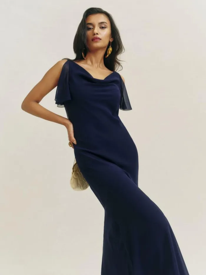 Weddings The Reformation Cressa Dress Navy