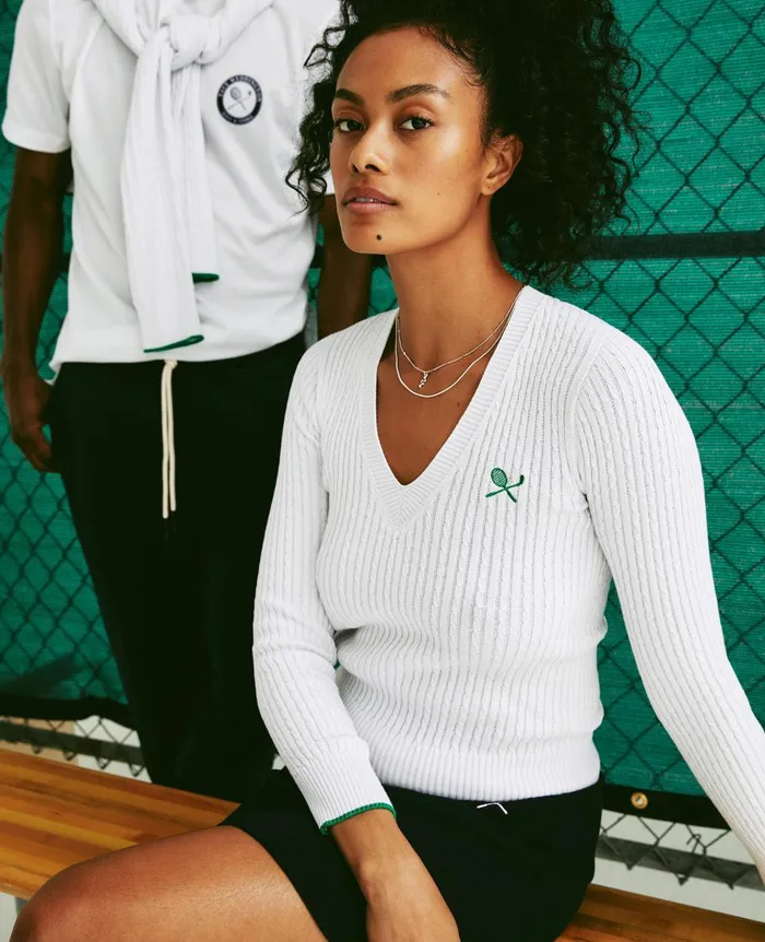 Weddington Varsity Sweater Eb Racket Club Emblem Match Wh Women AG Jeans Sweatshirts