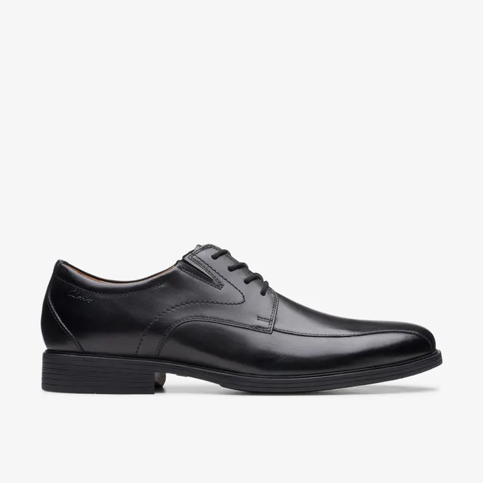 Whiddon Pace Black Leather Men Clarks Dress Shoes