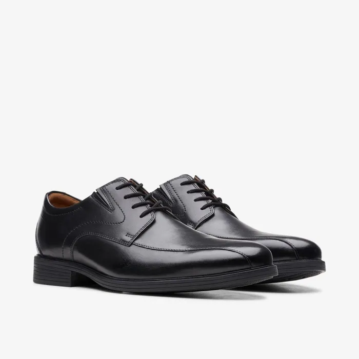 Whiddon Pace Black Leather Men Clarks Dress Shoes