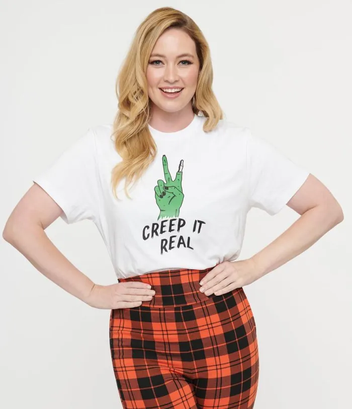 White Creep It Real Unisex Graphic Tee ClothingHalloween Unique Vintage Graphic Tees White Creep It Real Unisex Graphic Tee ClothingHalloween Unique Vintage Graphic Tees