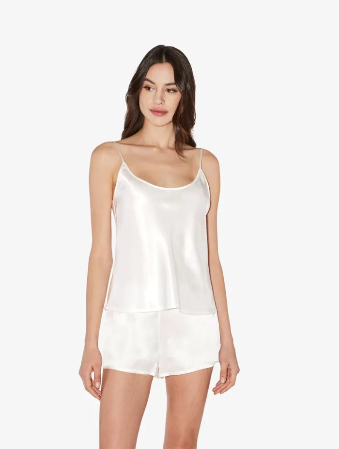 White Silk Pajama Shorts Sleepwear La Perla Pajamas