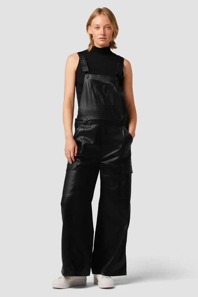 Wide Leg Women Hudson Jeans Utility Wide Leg Overall Black Wide Leg Women Hudson Jeans Utility Wide Leg Overall Black