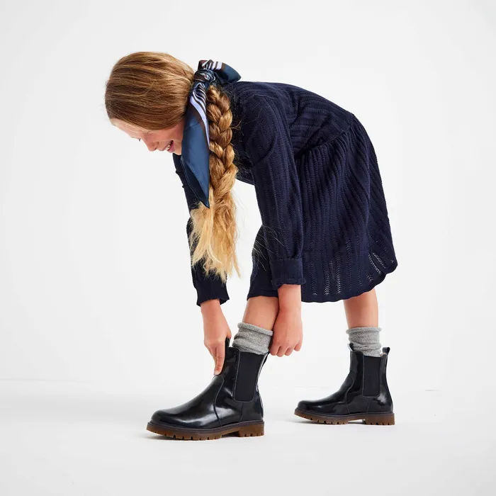 Winter boots neel black polido Black 8211 bisgaardshoes KIDS