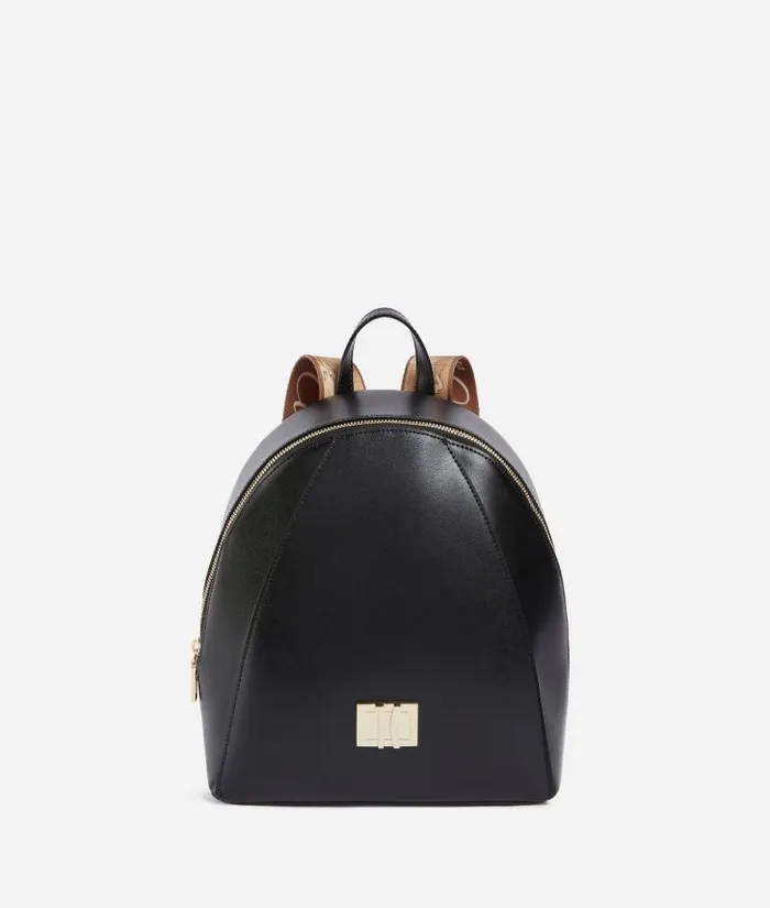 Woman Backpacks Bucket and Belt Bags Alviero Martini Winter Spirit Smooth Leather Backpack Black Woman Backpacks Bucket and Belt Bags Alviero Martini Winter Spirit Smooth Leather Backpack Black