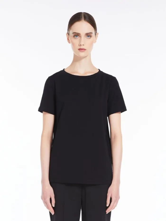 Woman Basic Jersey Tshirt Black Maxmara Tshirts