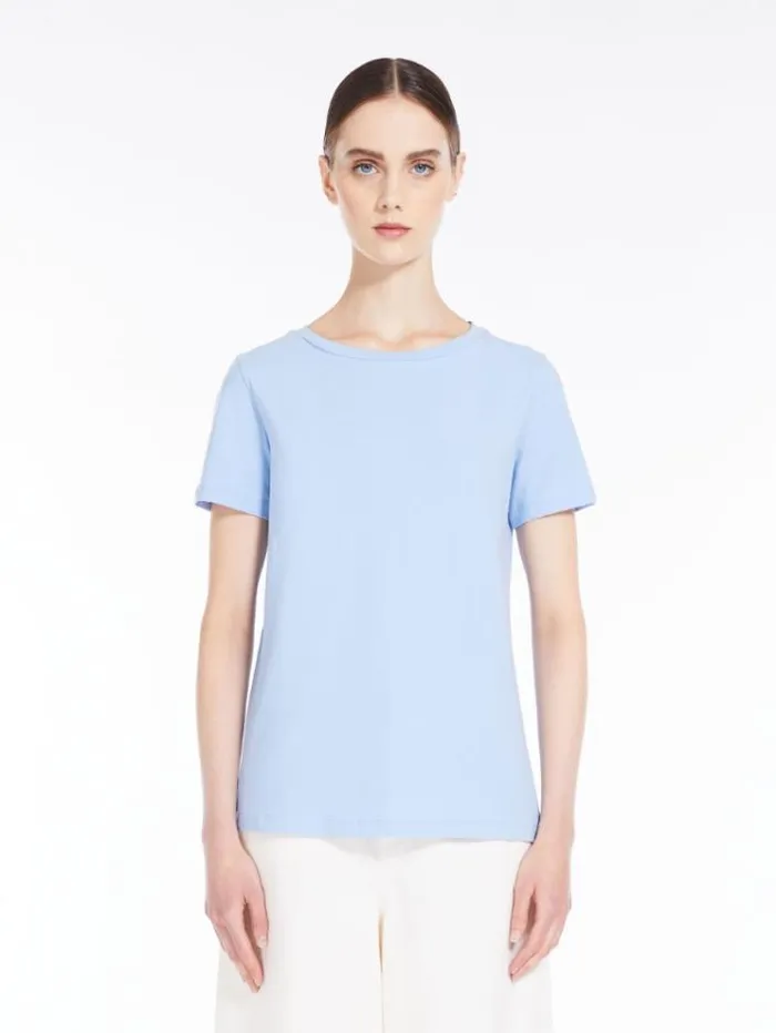 Woman Basic Jersey Tshirt Light Blue Maxmara Tshirts