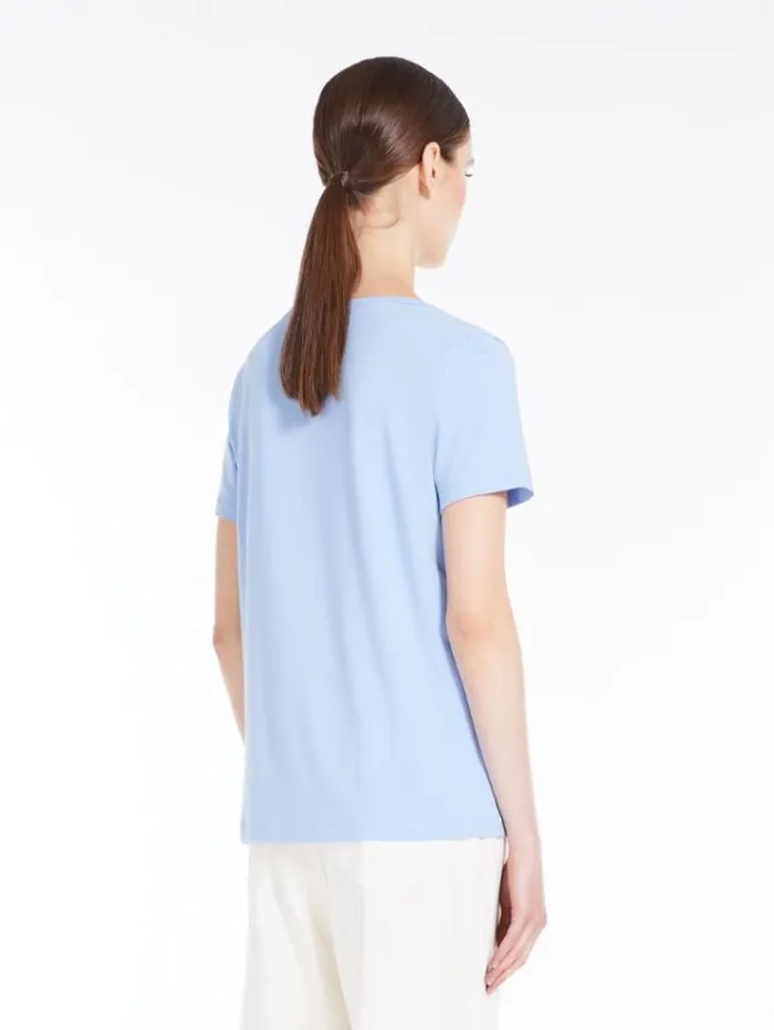 Woman Basic Jersey Tshirt Light Blue Maxmara Tshirts Woman Basic Jersey Tshirt Light Blue Maxmara Tshirts