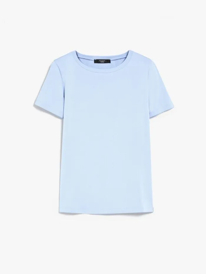 Woman Basic Jersey Tshirt Light Blue Maxmara Tshirts Woman Basic Jersey Tshirt Light Blue Maxmara Tshirts