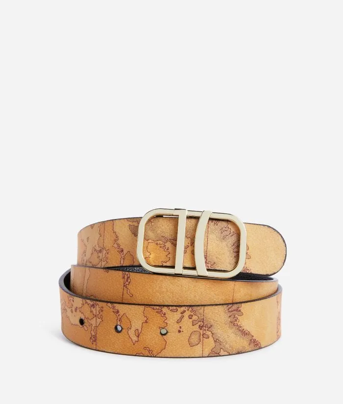 Woman Belts Alviero Martini 3d Geo Reversible Belt Black