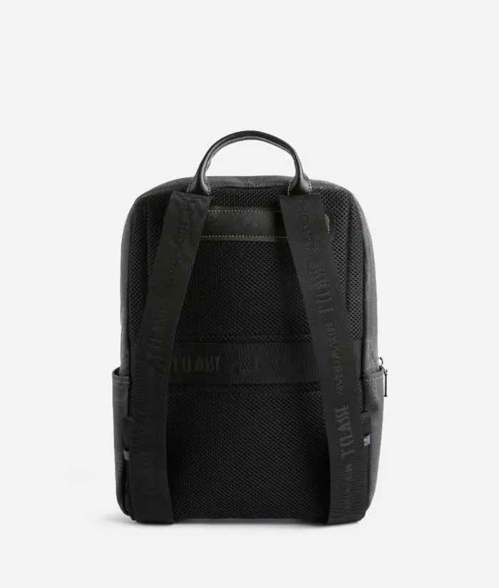 Woman Briefcase Alviero Martini Computer Backpack In Geo Night Printed Fabric Black