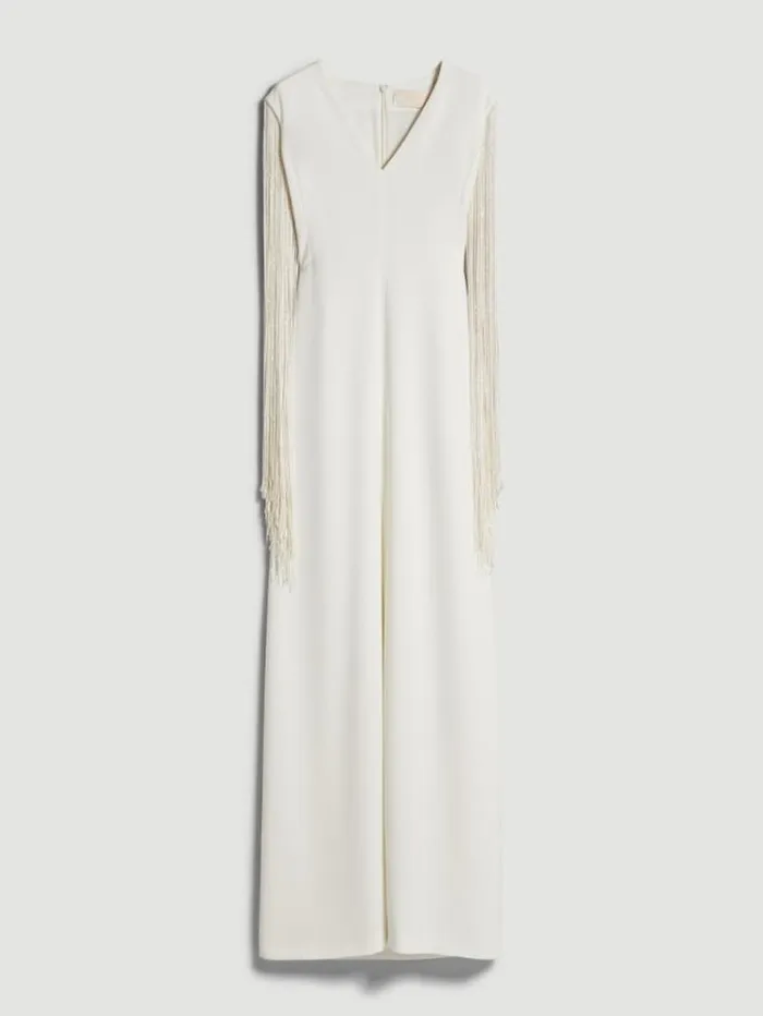 Woman Cady Column Dress Optical White Maxmara Bridal Clothing Woman Cady Column Dress Optical White Maxmara Bridal Clothing