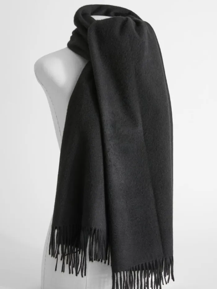 Woman Cashmere Stole With Embroidery Black Maxmara Scarves And Foulards
