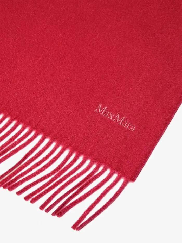Woman Cashmere Stole With Embroidery Raspberry Maxmara Scarves And Foulards