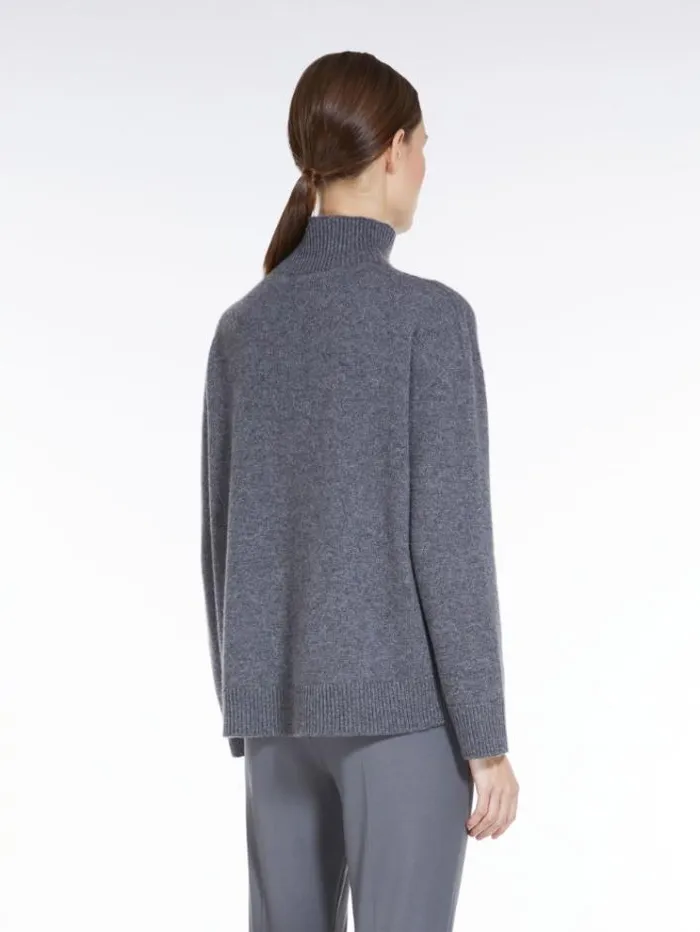 Woman Cashmere Yarn Poloneck Sweater Medium Grey Maxmara Knitwear And Sweatshirts Woman Cashmere Yarn Poloneck Sweater Medium Grey Maxmara Knitwear And Sweatshirts