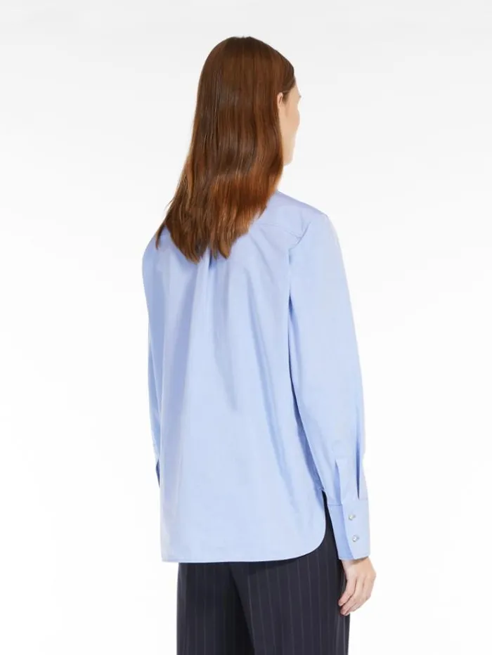 Woman Chambray Boyfriend Shirt Light Blue Maxmara Shirts And Tops Woman Chambray Boyfriend Shirt Light Blue Maxmara Shirts And Tops