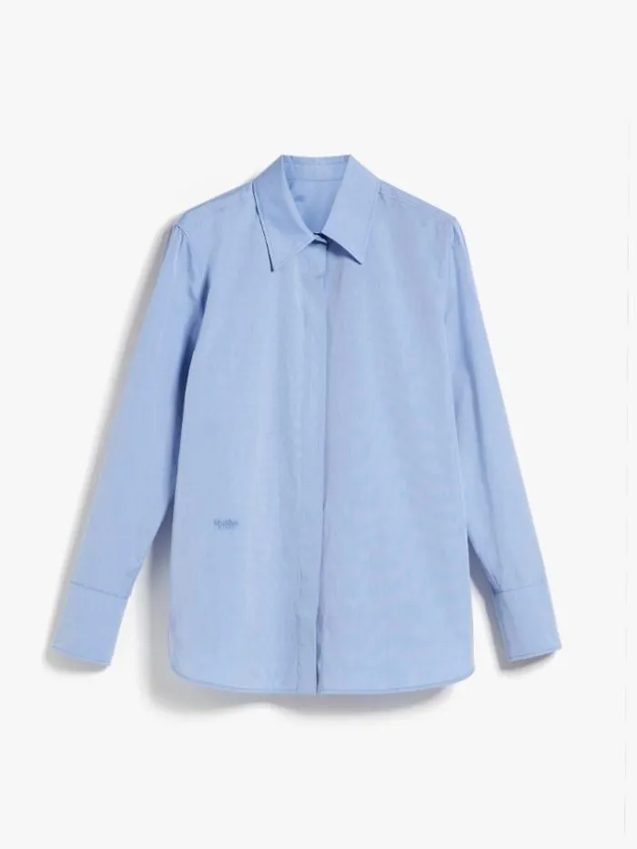 Woman Chambray Boyfriend Shirt Light Blue Maxmara Shirts And Tops Woman Chambray Boyfriend Shirt Light Blue Maxmara Shirts And Tops