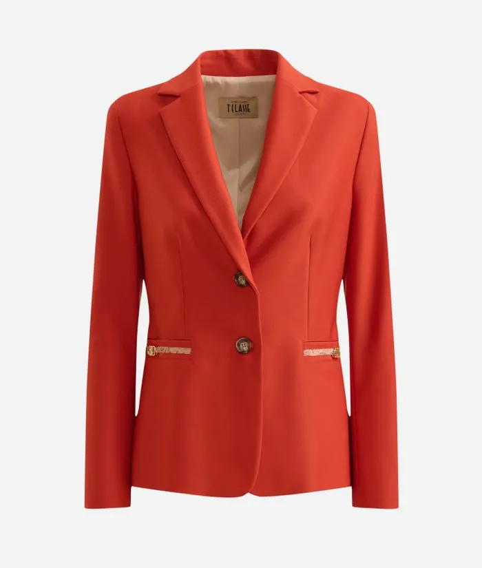 Woman Coats and Jackets Alviero Martini Cavalry Twill Jacket With 1c Mini Buckles Brick Red