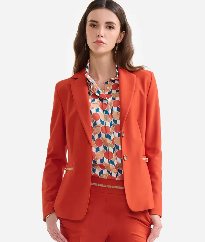 Woman Coats and Jackets Alviero Martini Cavalry Twill Jacket With 1c Mini Buckles Brick Red