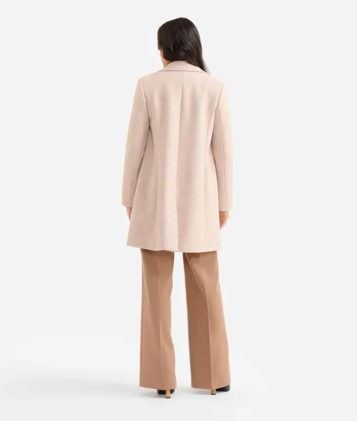 Woman Coats and Jackets Alviero Martini Herringbone Felt Coat Camel