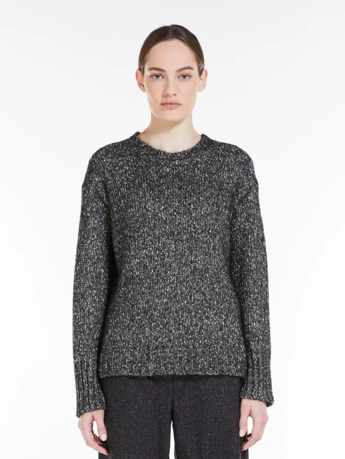 Woman Cotton And Alpaca Sweater Black Maxmara Knitwear And Sweatshirts