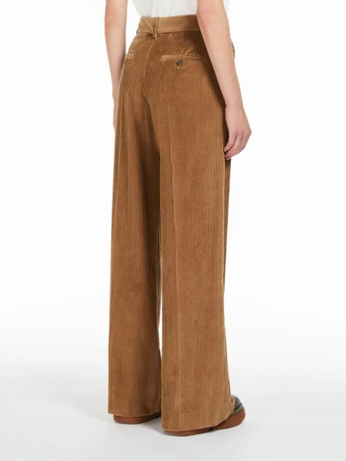Woman Cotton Velvet Trousers Camel Maxmara Trousers Woman Cotton Velvet Trousers Camel Maxmara Trousers
