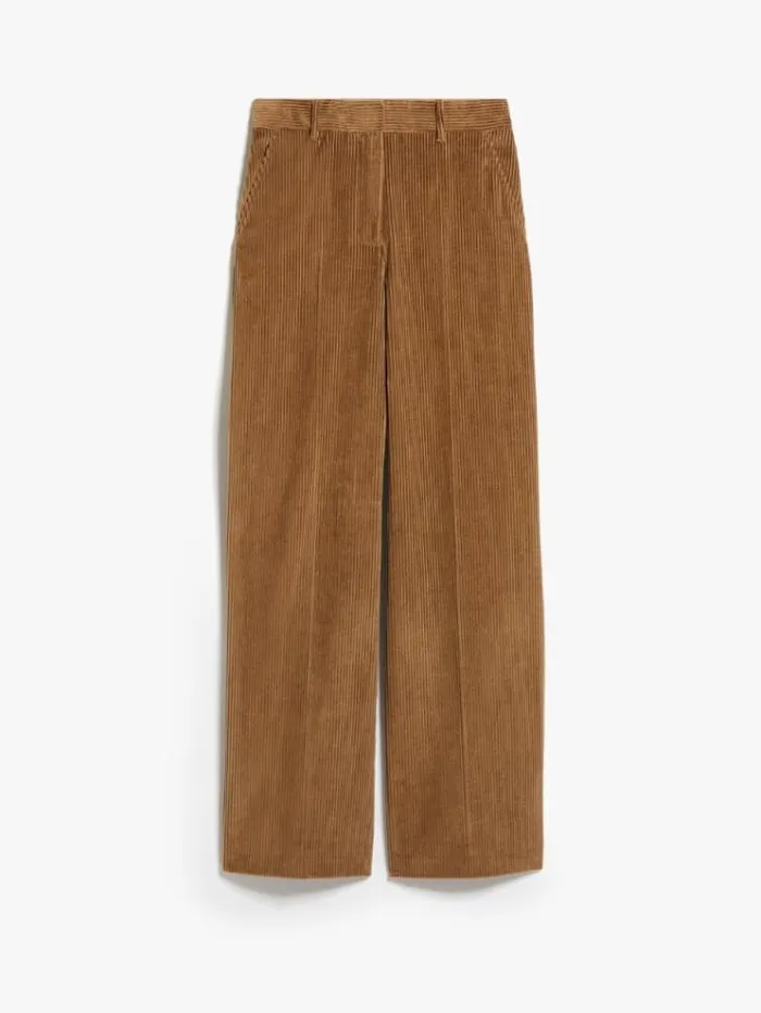 Woman Cotton Velvet Trousers Camel Maxmara Trousers Woman Cotton Velvet Trousers Camel Maxmara Trousers