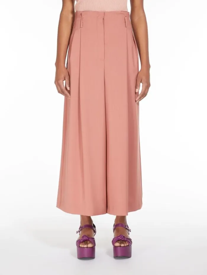 Woman Cropped Trousers In Stretch Wool Terra Cotta Maxmara Suit
