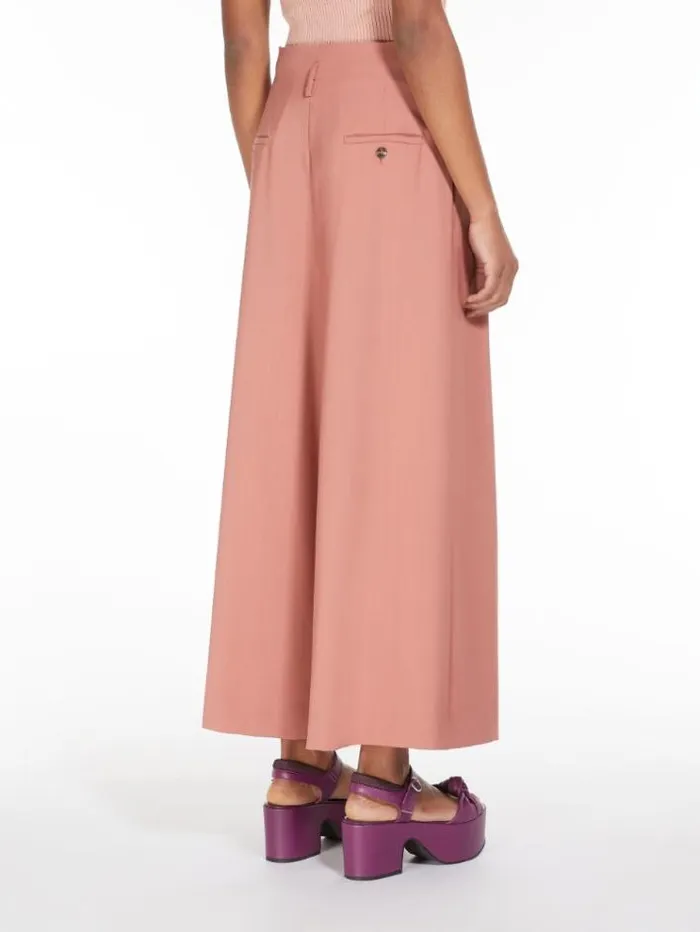 Woman Cropped Trousers In Stretch Wool Terra Cotta Maxmara Suit Woman Cropped Trousers In Stretch Wool Terra Cotta Maxmara Suit
