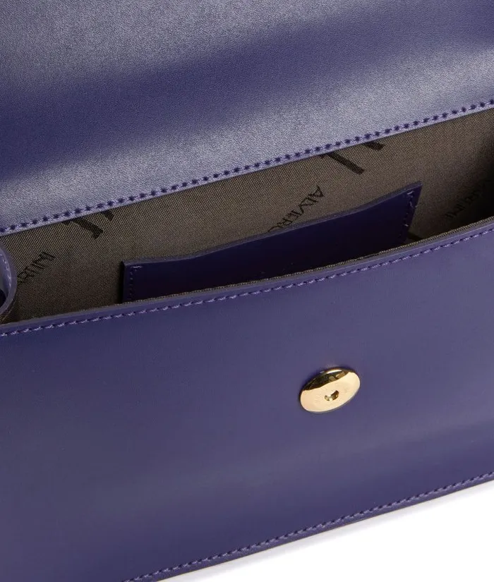 Woman Crossbody Bags Alviero Martini Winter Spirit Small Smooth Leather Flap Crossbody Bag Indigo
