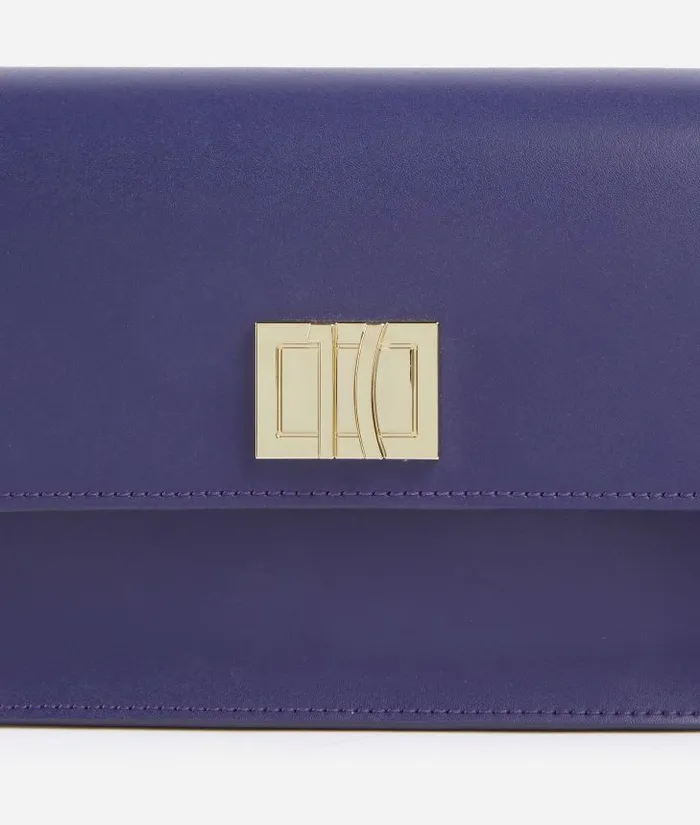 Woman Crossbody Bags Alviero Martini Winter Spirit Small Smooth Leather Flap Crossbody Bag Indigo