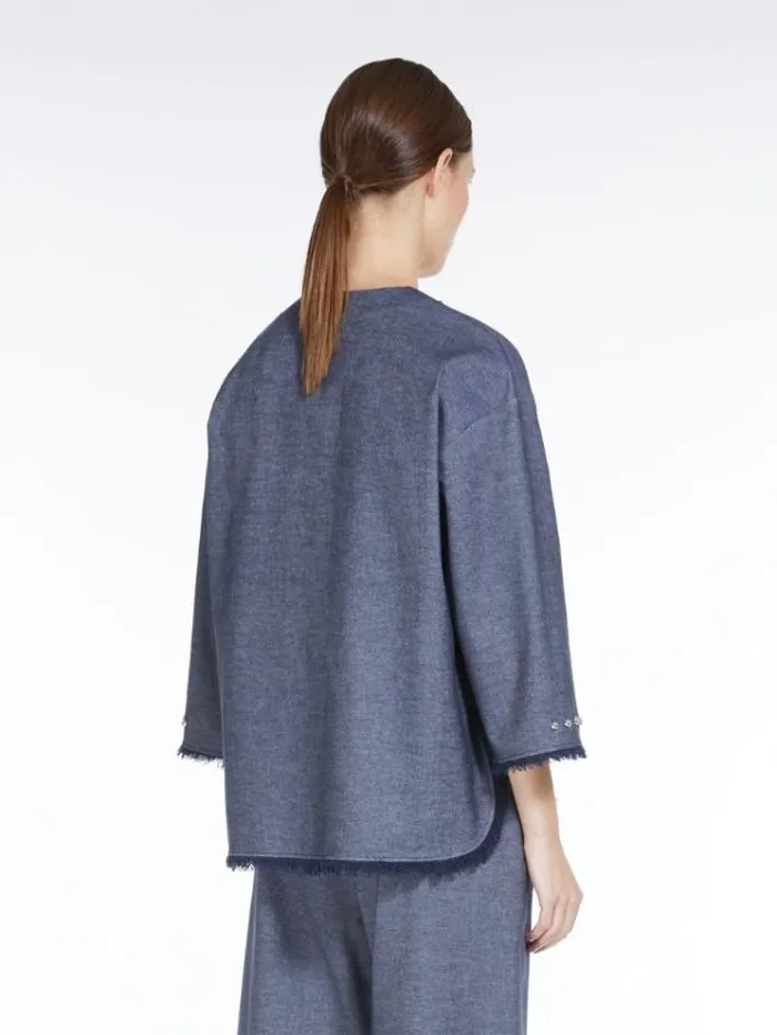 Woman Denimlook Cotton Tunic Midnightblue Maxmara Shirts And Tops Woman Denimlook Cotton Tunic Midnightblue Maxmara Shirts And Tops