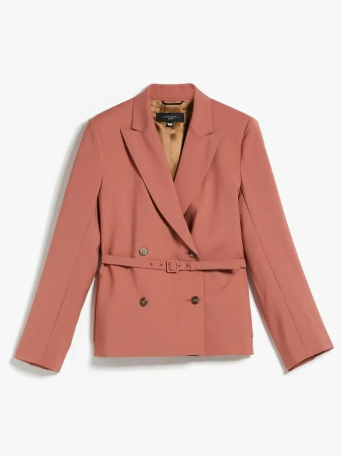 Woman Doublebreasted Blazer In Wool Fabric Terra Cotta Maxmara Suit Woman Doublebreasted Blazer In Wool Fabric Terra Cotta Maxmara Suit