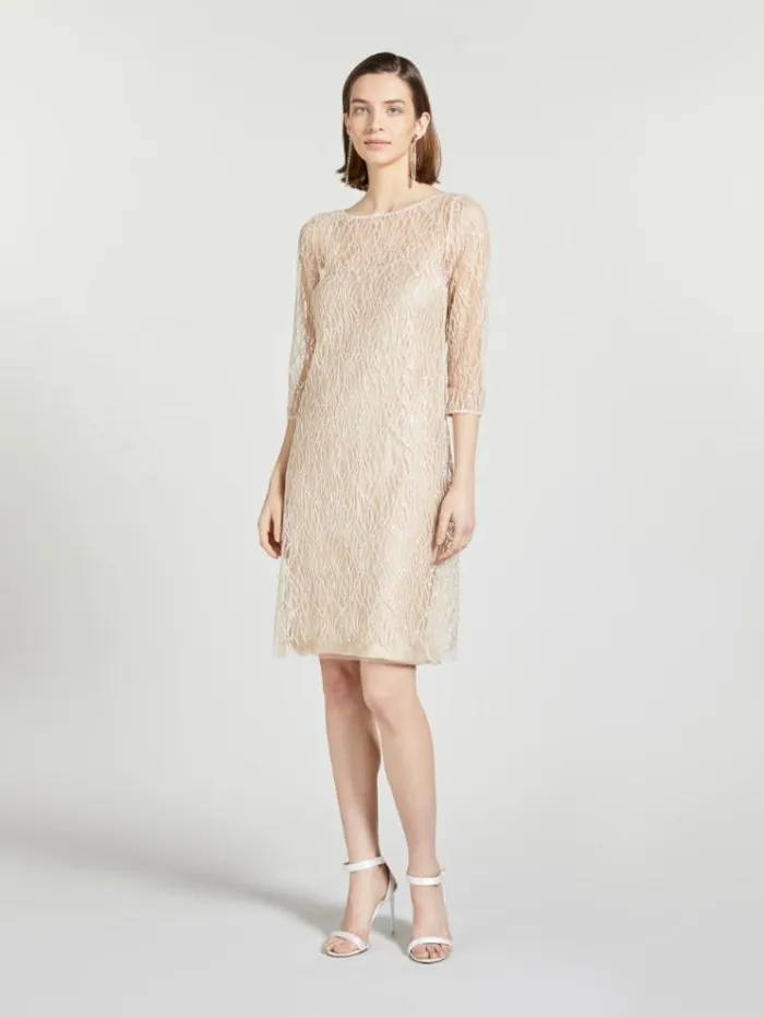 Woman Embroidered Tulle Dress Gold Maxmara Bridal Clothing