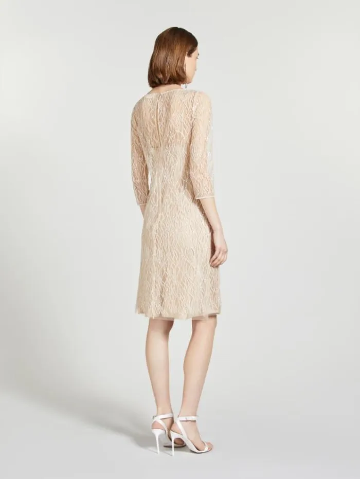 Woman Embroidered Tulle Dress Gold Maxmara Bridal Clothing Woman Embroidered Tulle Dress Gold Maxmara Bridal Clothing