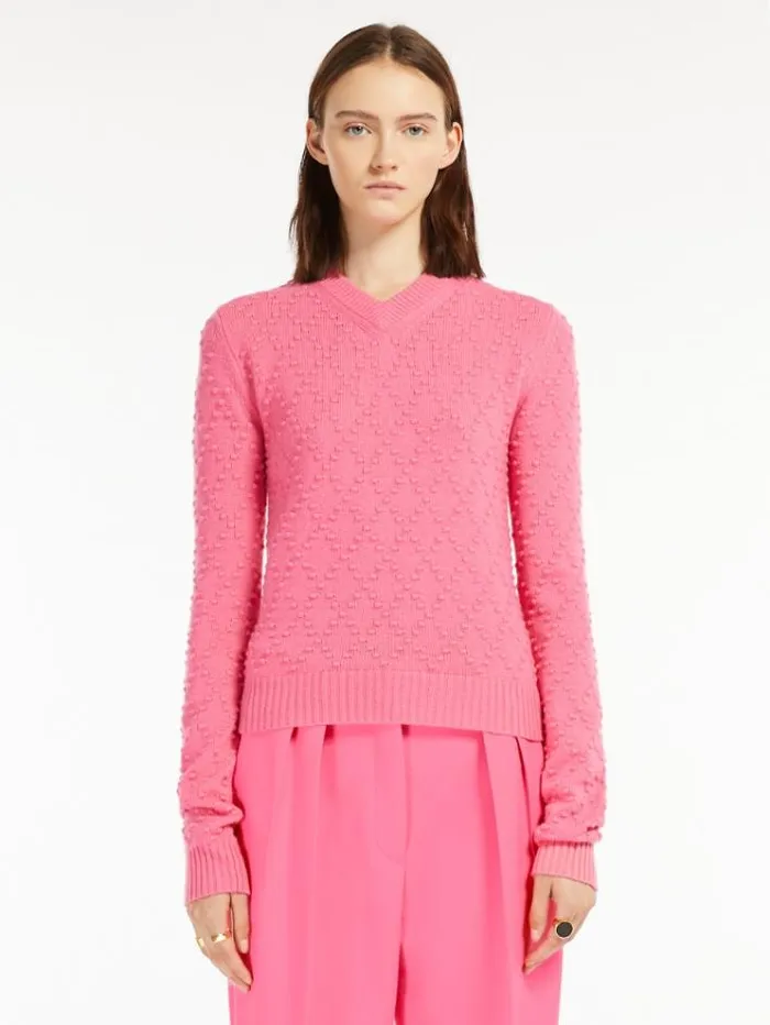 Woman Fancyknit Wool And Cashmere Sweater Pink Maxmara Knitwear And Sweatshirts Woman Fancyknit Wool And Cashmere Sweater Pink Maxmara Knitwear And Sweatshirts