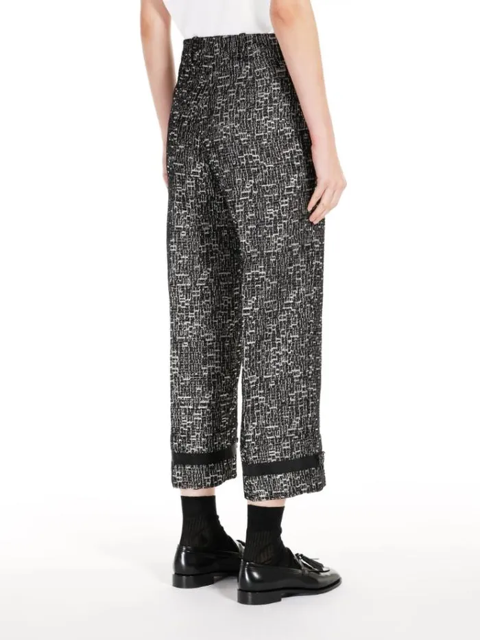 Woman Jacquard Cotton Trousers Black Maxmara Trousers Woman Jacquard Cotton Trousers Black Maxmara Trousers