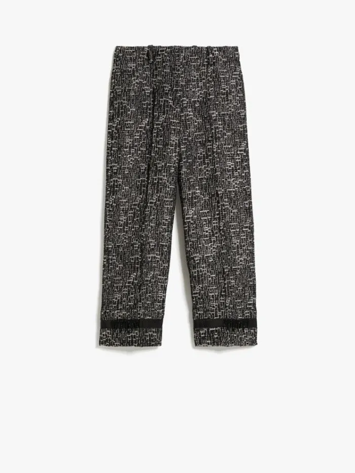 Woman Jacquard Cotton Trousers Black Maxmara Trousers Woman Jacquard Cotton Trousers Black Maxmara Trousers