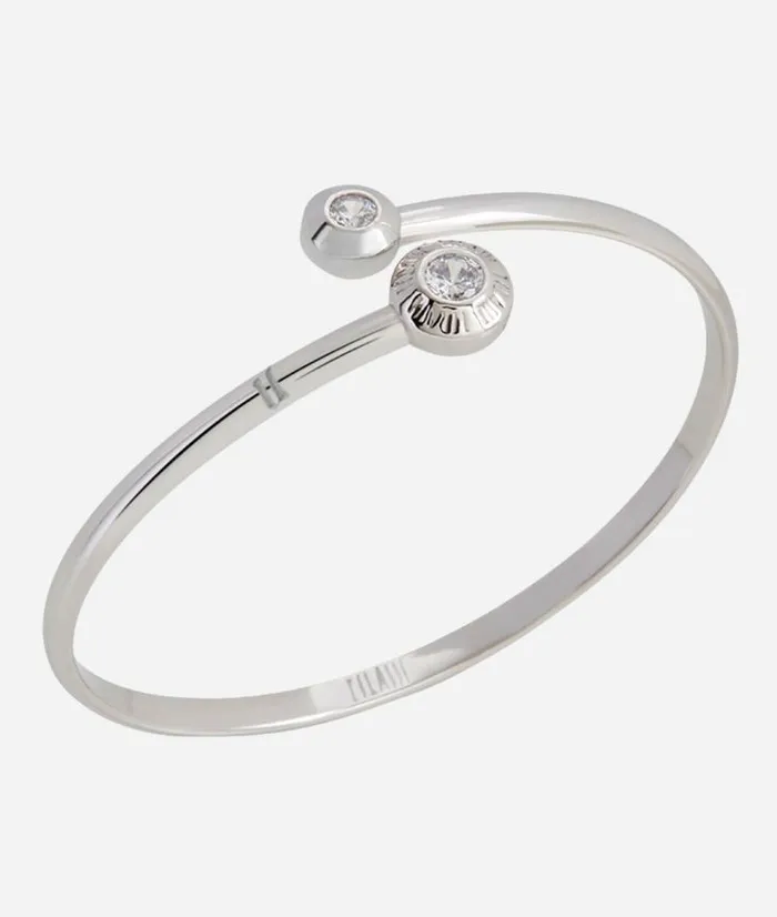 Woman Jewelry Alviero Martini Champslyses Rigid Bracelet With White Zircons In Silver Woman Jewelry Alviero Martini Champslyses Rigid Bracelet With White Zircons In Silver