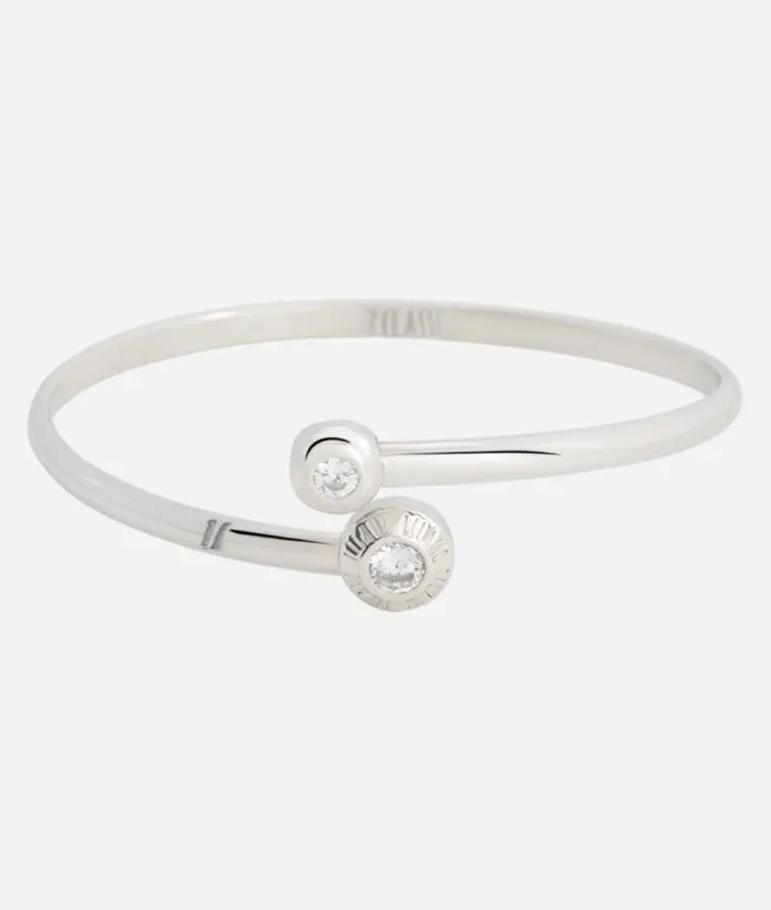 Woman Jewelry Alviero Martini Champslyses Rigid Bracelet With White Zircons In Silver