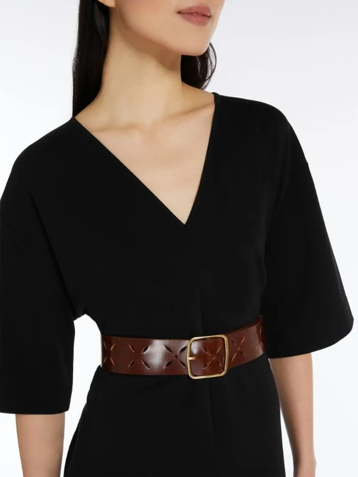 Woman Lasercut Leather Belt Tobacco Maxmara Belts Woman Lasercut Leather Belt Tobacco Maxmara Belts