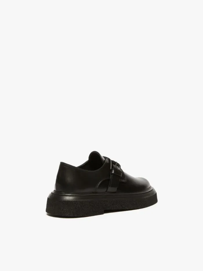 Woman Leather Loafers With Strap Black Maxmara Flat Shoes Woman Leather Loafers With Strap Black Maxmara Flat Shoes