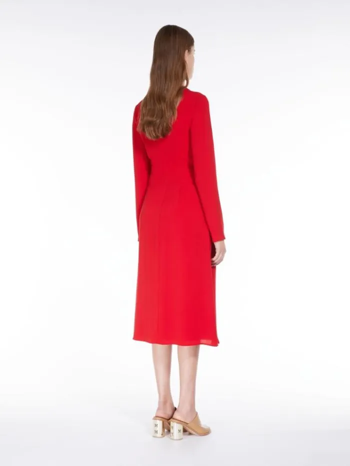 Woman Long Draped Cady Dress Red Maxmara Dresses Woman Long Draped Cady Dress Red Maxmara Dresses
