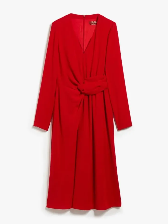 Woman Long Draped Cady Dress Red Maxmara Dresses Woman Long Draped Cady Dress Red Maxmara Dresses
