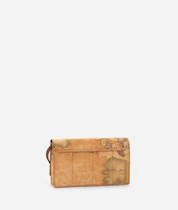 Woman Mini Bags and Pouches Alviero Martini 3d Geo Flap Pouch With Crossbody Strap Chestnut