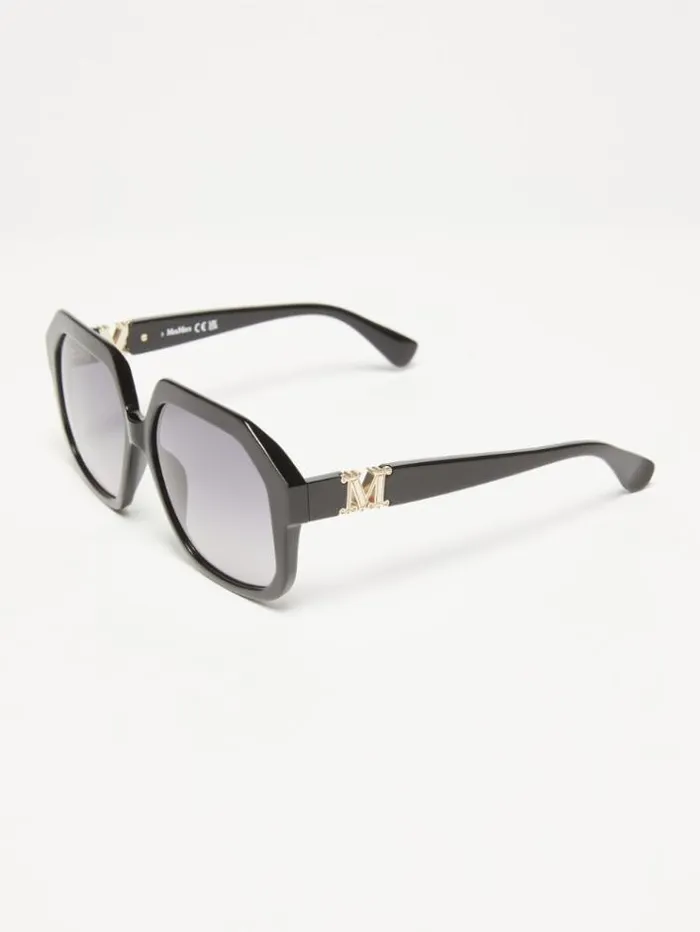 Woman Oversized Sunglasses Black Maxmara Eyewear