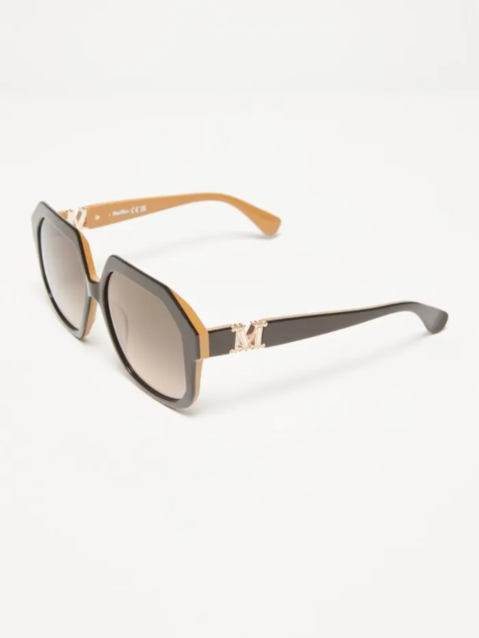 Woman Oversized Sunglasses Brown Maxmara Eyewear