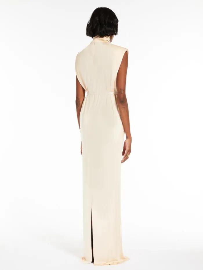 Woman Polo Neck Jersey Dress Powder Maxmara Dresses Woman Polo Neck Jersey Dress Powder Maxmara Dresses