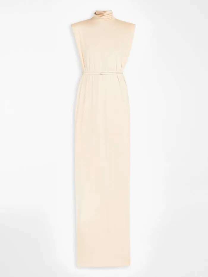 Woman Polo Neck Jersey Dress Powder Maxmara Dresses Woman Polo Neck Jersey Dress Powder Maxmara Dresses
